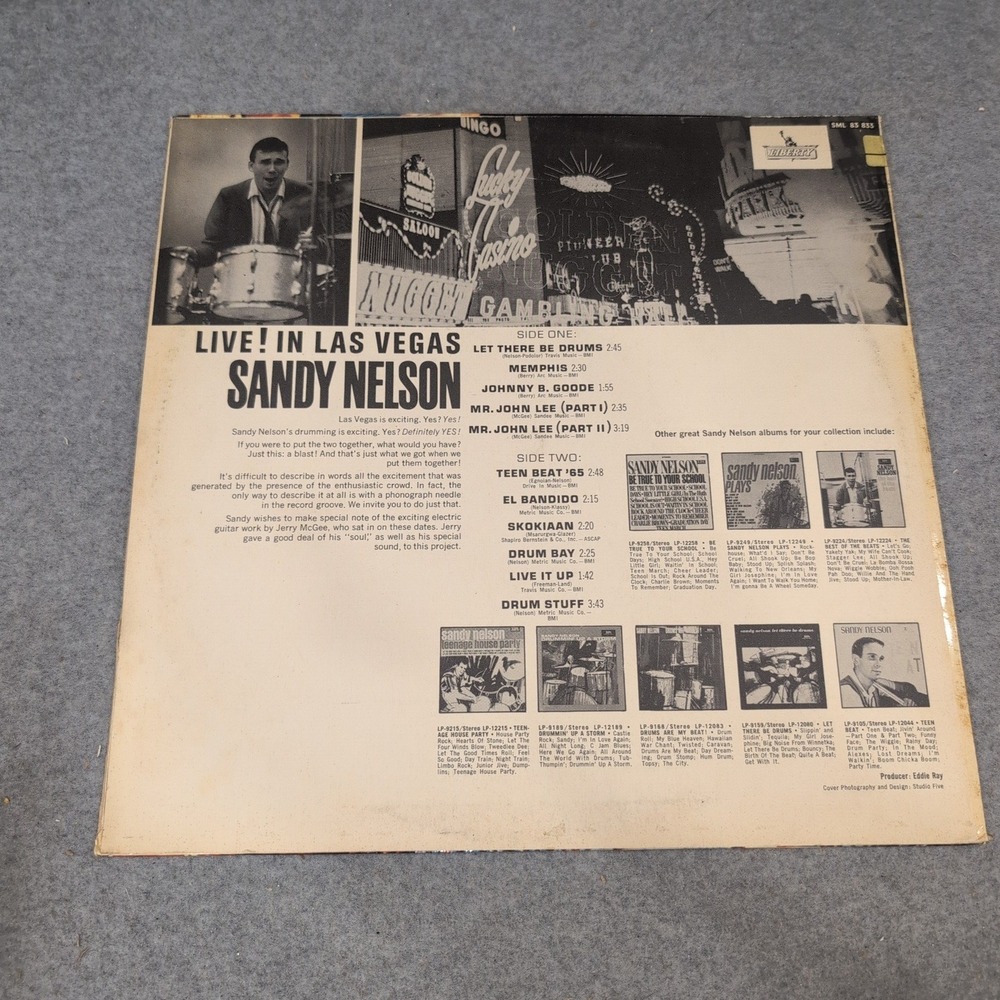 Sandy Nelson Live!‎ In Las Vegas Vinyl LP Liberty SML 83833 German Pressing VG - Picture 2 of 6